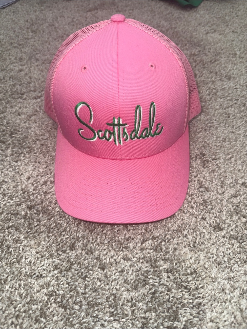 Scottsdale, AZ Pink & Green Mesh Trucker Hat Snapback - Old Town Boutique Womens